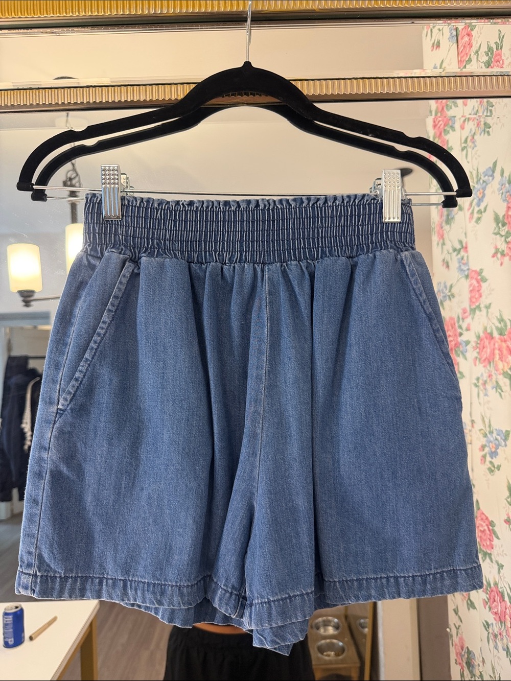 Universal Thread Blue High-Waist Elastic Denim Shorts